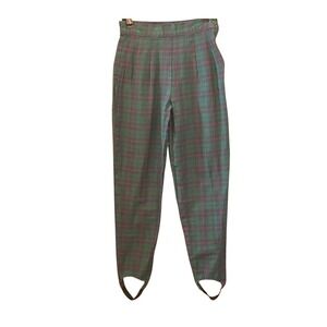 Vintage Red Rover Plaid Stirrup Pants Dark Academia Preppy Equestrian Indie Slz
